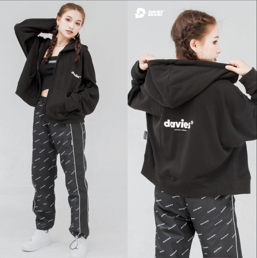 Áo hoodie Davies nam nữ DSS Zip Hoodie Basic - BLACK