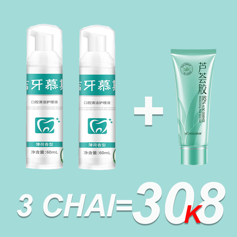 Loại bỏ Vàng răng Bọt Tẩy Trắng Răng Làm Sạch Răng Khử Mùi Hôi Miệng Mousse Teeth Whitening Clean Teeth 60ml có thành phần bạc hà hơi thở thơm mát