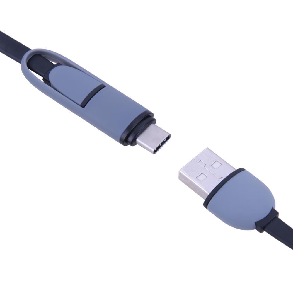 2 trong 1 Micro USB Type-C sạc cáp truyền dữ liệu xách tay cáp sạc đồng bộ dữ liệu dây phụ kiện cho điện thoại di động hệ điều hành Android