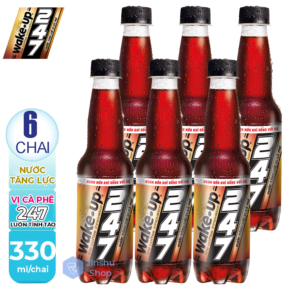[ TỈNH TÁO TỨC THÌ ] Lốc 06 Chai x 330ml Nước tăng lực Wake Up 247 vị cà phê.- Thức uống giúp tỉnh táo khi đi tàu xe, chống buồn ngủ, hot trend của giới trẻ.-[ 12.12 Hot Deals ]