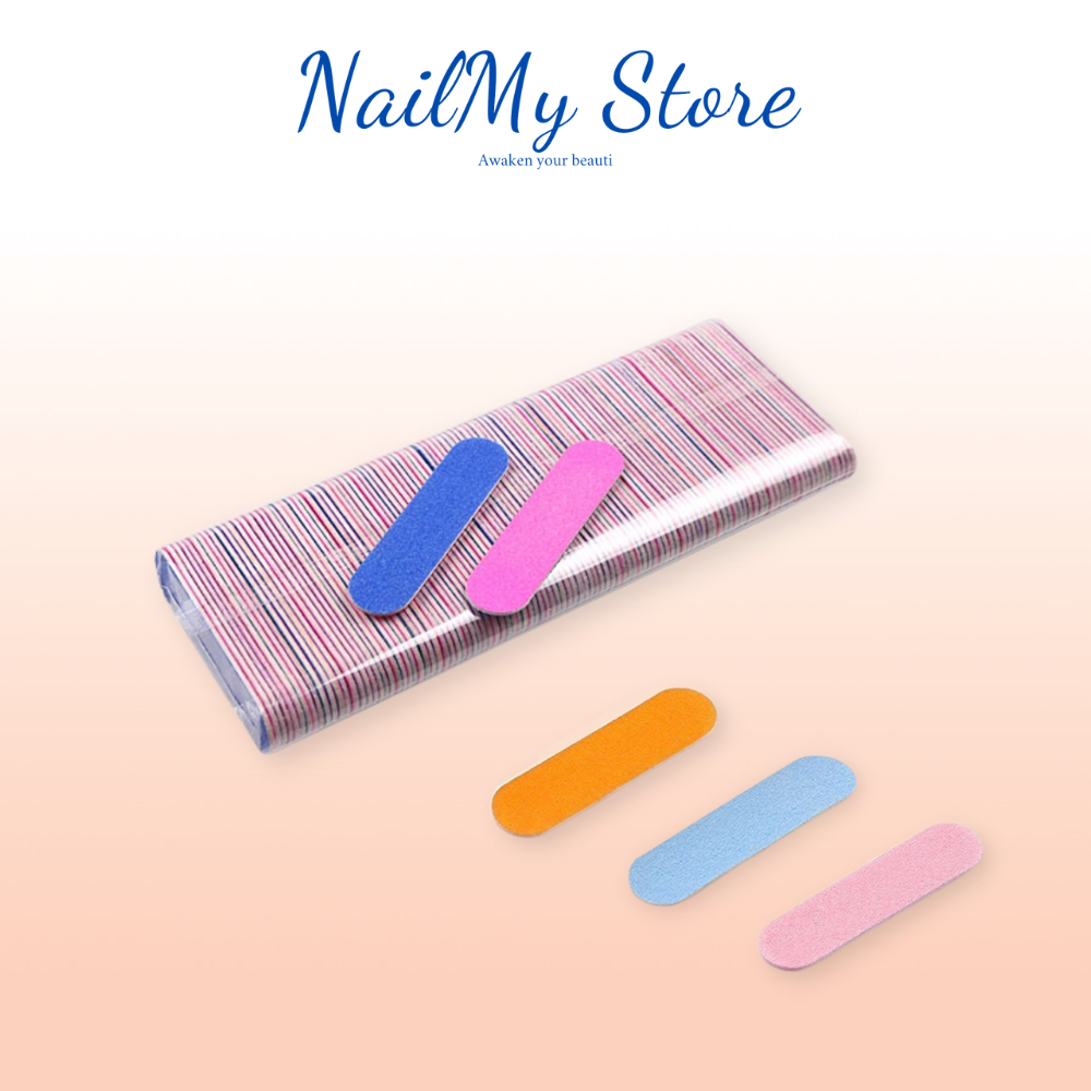 Dũa móng tay mini lốc 100 chiếc 2 mặt nhám, dũa nail box