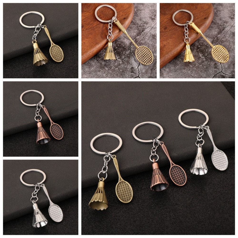 Charm Accessories Badminton Keychain Metal Mini Badminton Racket ...
