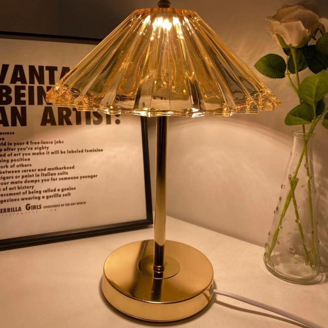 Table lamp bedroom bedside atmosphere led night light light luxury living room crystal lamp