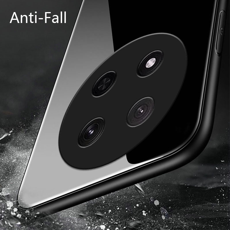 Biruiqu%20For%20Honor%20X9C%20Shockproof%20Tempered%20Glass%20Back%20Soft%20Silicone%20Edge%20Black%20Case%20Cover%20Casing%20-%20Image%204