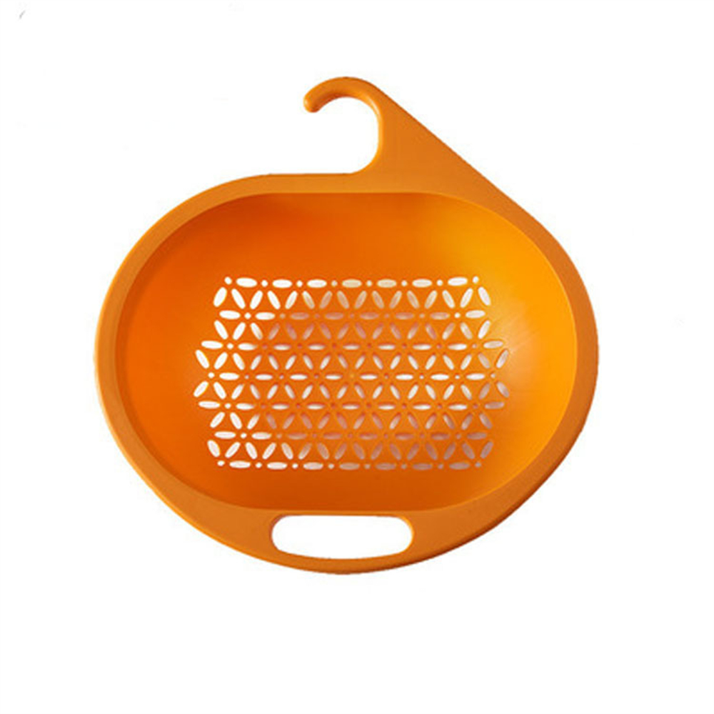 Practical Sink Drain Basket Hanging Drainer Rack Plastic Vegetable Washing Basin Kitchen Food Strainer With Hook
