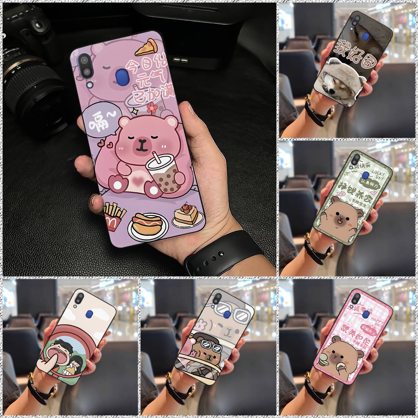 Waterproof Anti-knock Phone Case For Samsung Galaxy M20/SM-M205FD Phone Pouch Silicone Cute Back Cover Couple Durable. 