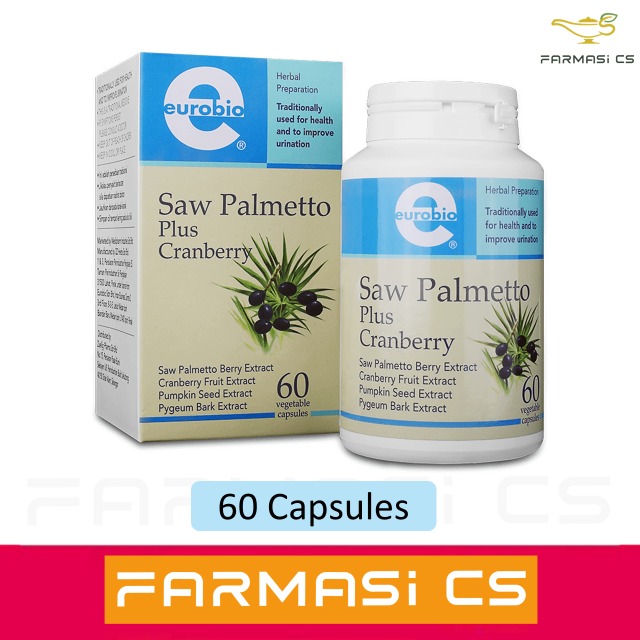 Eurobio Saw Palmetto plus Cranberry 60 capsules EXP03/2029 [ Vegetable