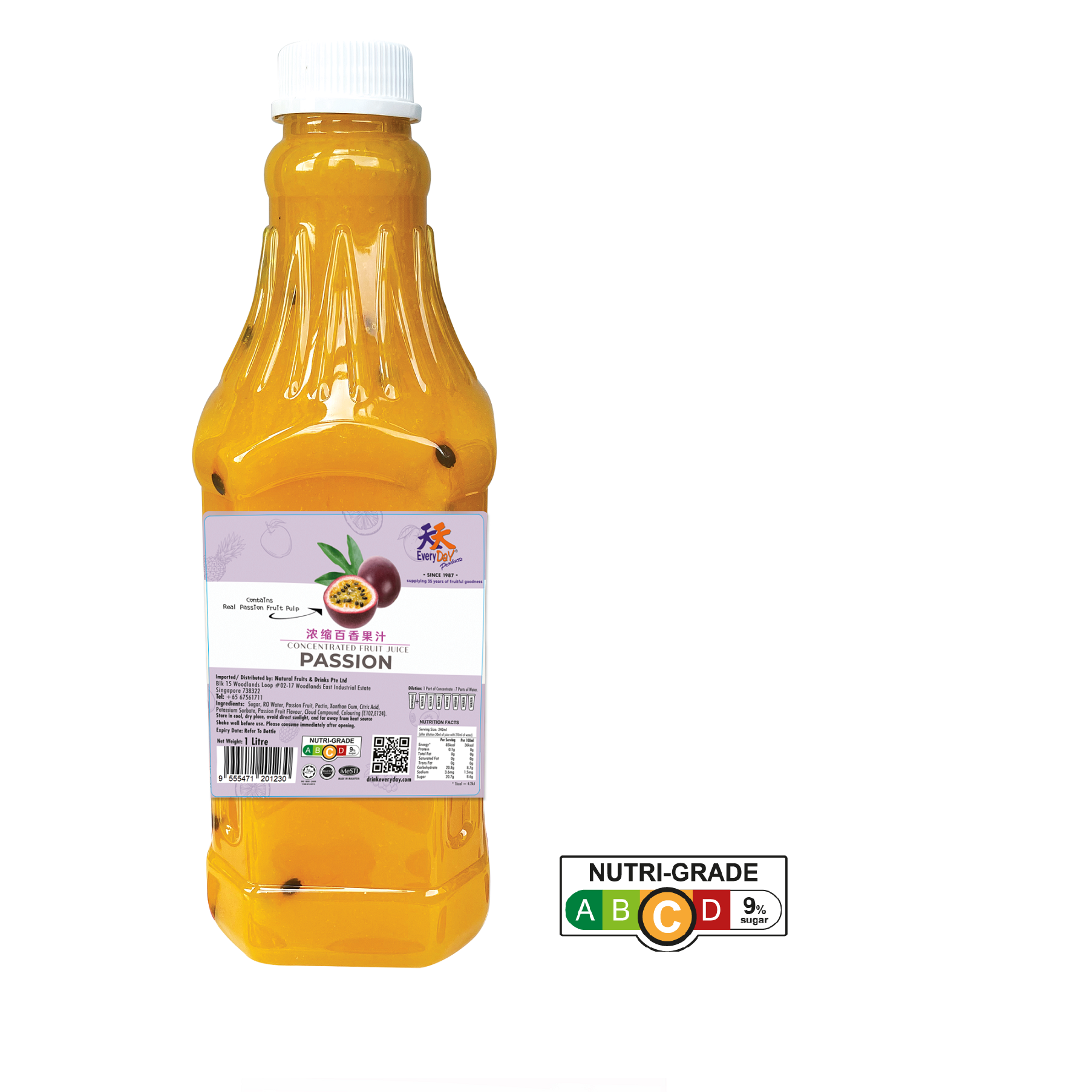Concentrated Fruit Juice Passion 浓缩百香果汁 1L Lazada Singapore