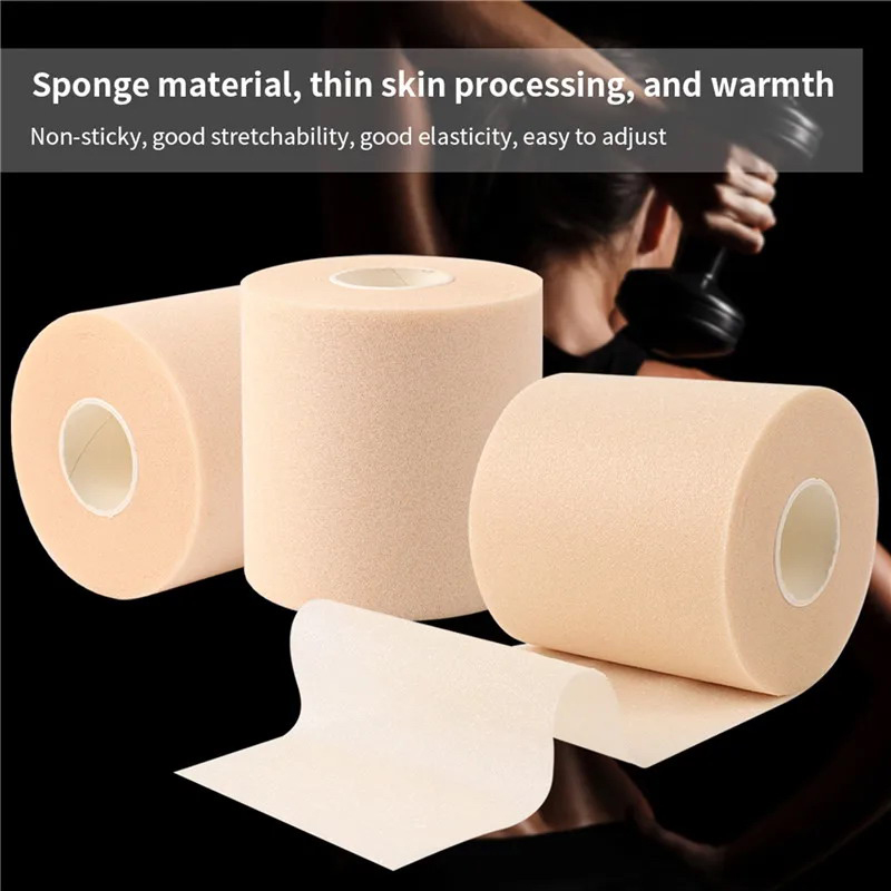 Foam Bandage Elbow Knee Pads Film Foam Underwrap Sports Pre-Wrap For Athletic Tape Sponge Skin Film Self-Adhesive Elastic Moyao. 