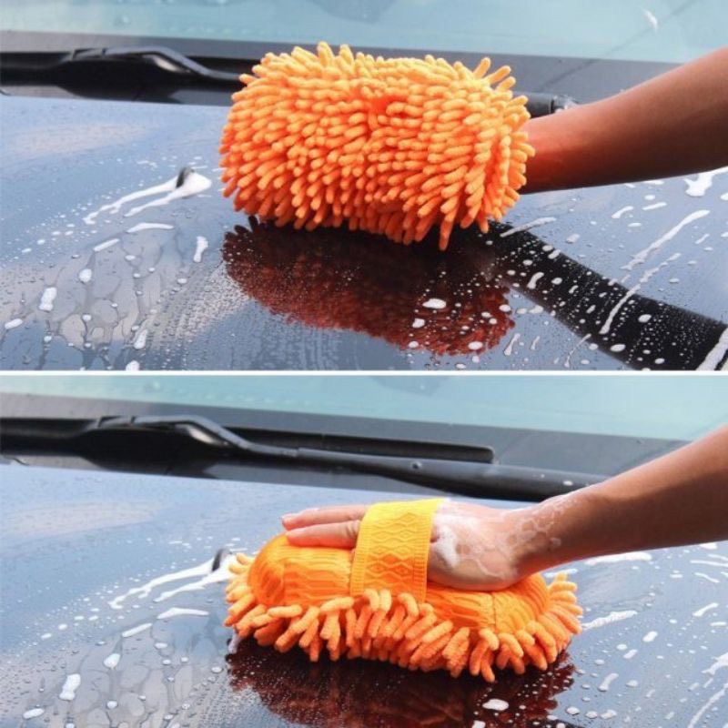 Miếng san hô rửa xe ô tô Microfiber mềm mịn (Màu sắc ngẫu nhiên)