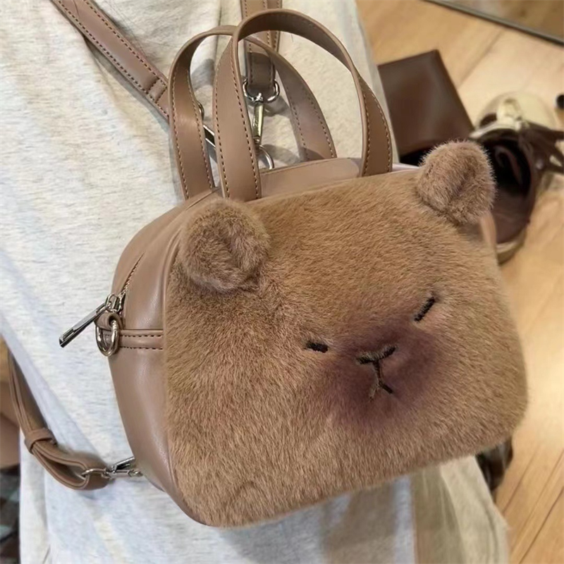 NALLCHEER Niche design cute Capibala backpack plush handbag