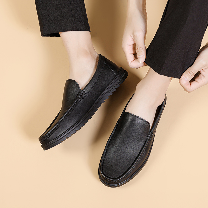 Giày Lười Da Nubuck Nam Clarks - Gorwin Step Black