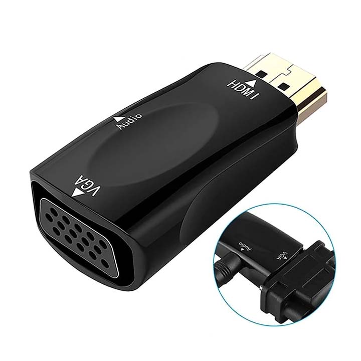 Đầu chuyển đổi hmdi sang vga có kèm đầu ra âm thanh 3.5mm