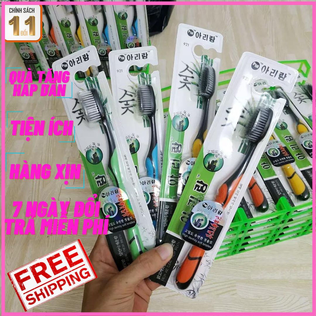 Combo 10 cây -bàn chải đánh răng bossi 921 cao cấp - bàn chải than tre than hoạt tính siêu sỉ