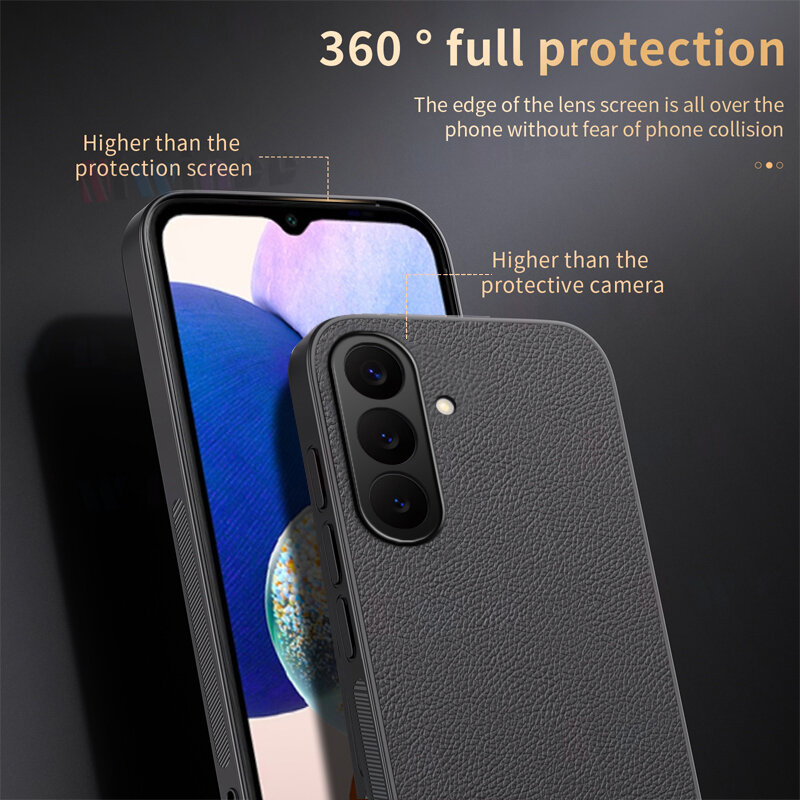 lthmy for Samsung Galaxy S26 Phone Case Luxury Leather Back Cover Matte Soft Edge Shockproof casing.