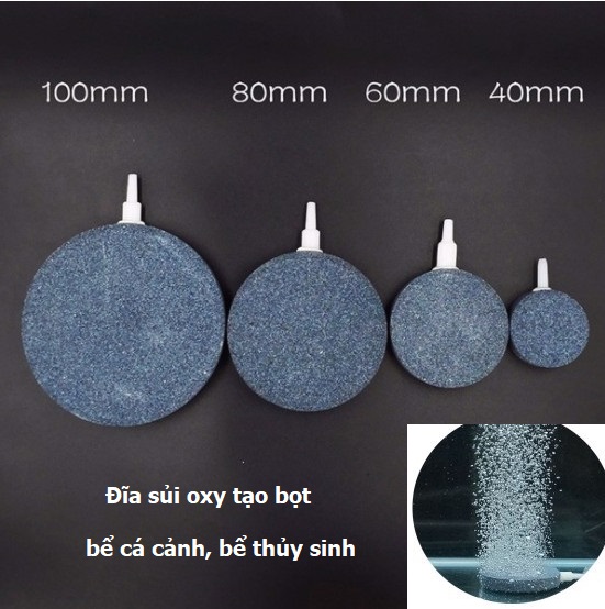 Đĩa sủi oxy 4cm, 6cm, 8cm, 10cm cho hồ cá bể cá thủy sinh (dùng với máy sủi oxy)