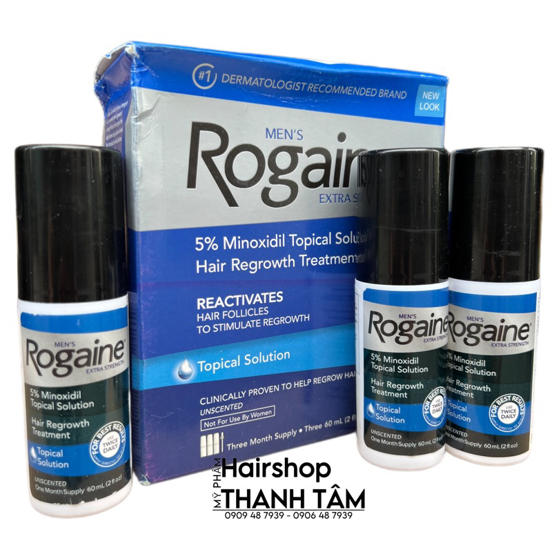 Dung Dịch mọc râu, tóc nam Rogaine 5% Minoxidil Extra Strength 60ml ( lẻ )