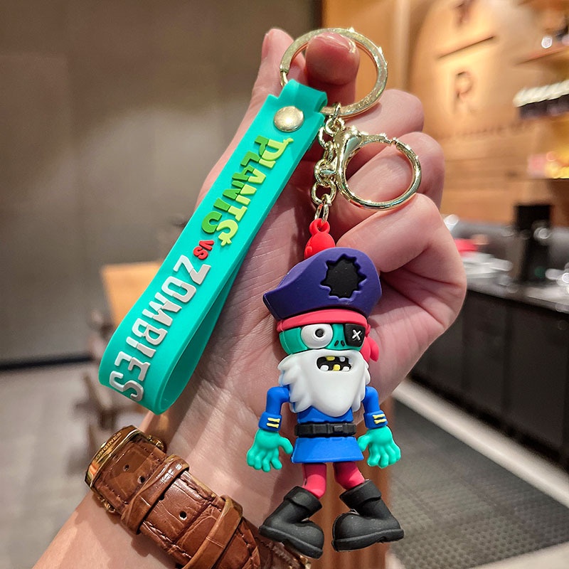 RtoCK Plants Vs. Zombies Keychain Pendant Skull Doll Small Gift Bag Accessories
