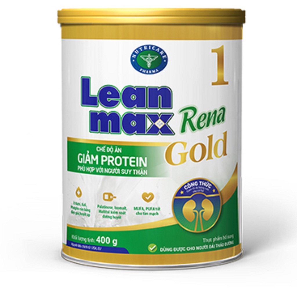 Sữa bột LEAN MAX Rena Gold 1, lon 400g & 900g ( Dành cho người suy thận )