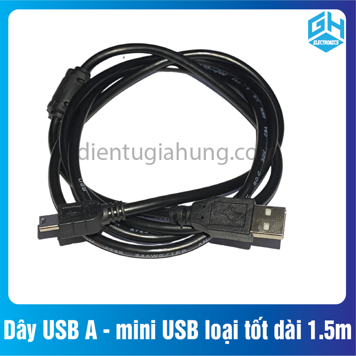 Dây USB A - mini USB loại tốt dài 150cm (1.5m)