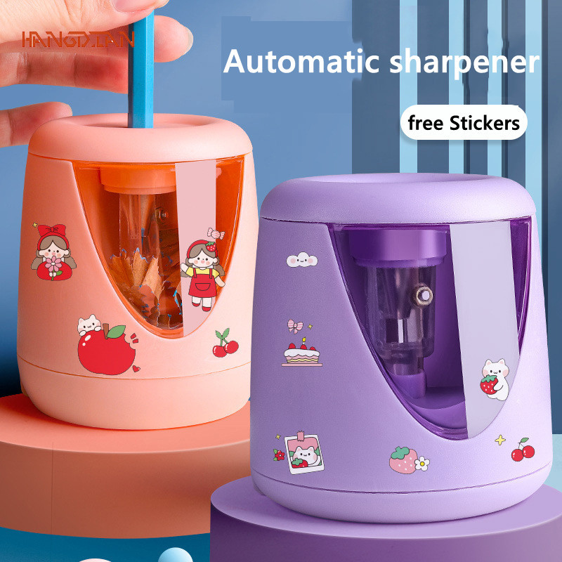 pencil sharpener bear shape cute automatic sharpener electric pencil cutter for children elementary school students fully automatic