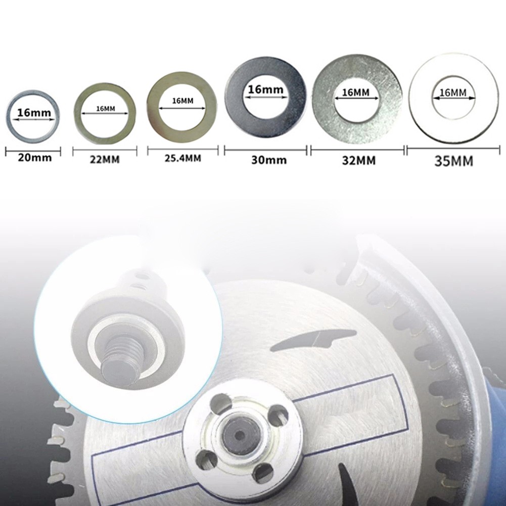 【LALA】 6pcs Set Circular Saw Ring For Circular Saw Blade Reduction Ring Conversion Ring Durable And Long Service Life 【Ready Stock】