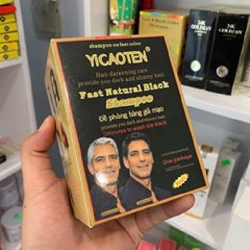 Dầu gội đen tóc yicaoten i hộp 10 gói