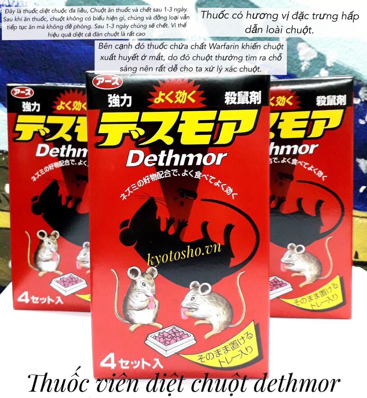[Freeship]Thuốc viên diệt chuột Dethmor Nhật Bản