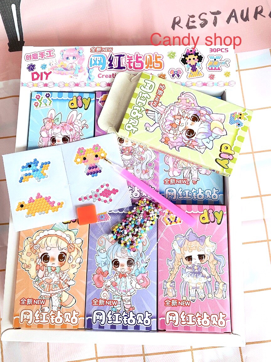1 hộp 4 tranh sticker đính đá