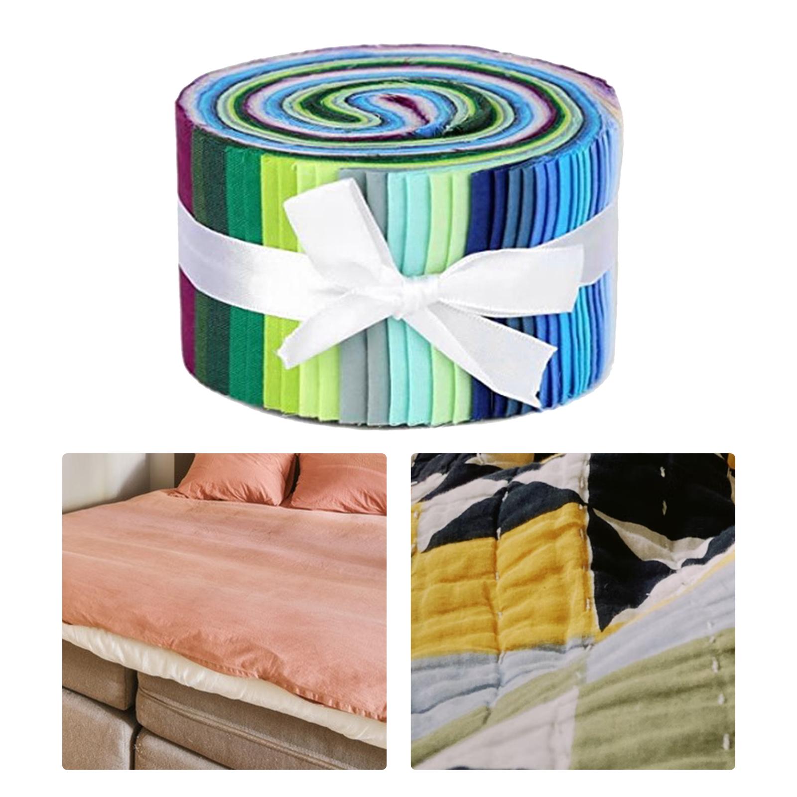 Loviver 36Pack Roll Up Cotton Fabric Strips Quilting DIY Precut Craft Fabric Cloth