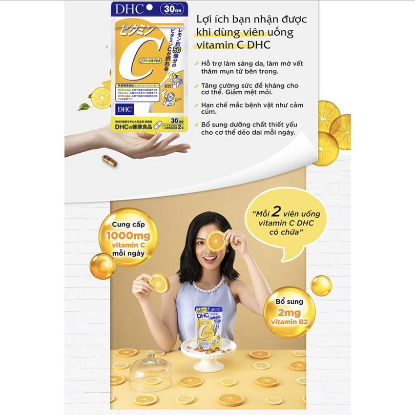 [Freeship] Vitamin C DHC dạng viên uống 1000mg