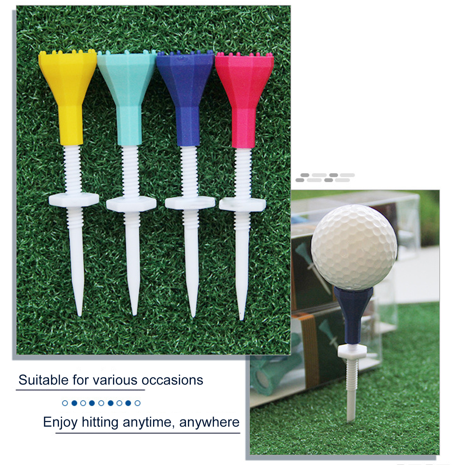 Plastic Golf Tees Adjustable Golf Tees Adjustable Lightweight Golf Tees 5pcs Set Unbreakable Low Friction Ideal Training Aid for Golfers