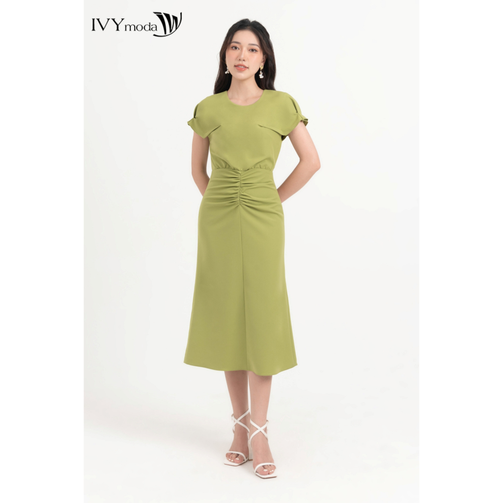 Đầm ôm xếp nhúm IVY moda MS 48M8316