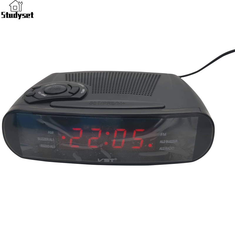 Studyset IN stock Alarm Clock Radio with AM/FM Digital LED Display with Snooze, Battery Backup Function