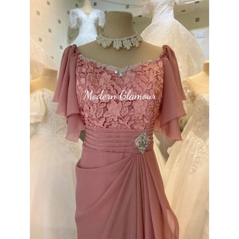 Fuschia Pink and Blush Pink Mother Dress Ninang Gown Principal Sponsor Gown Lazada PH