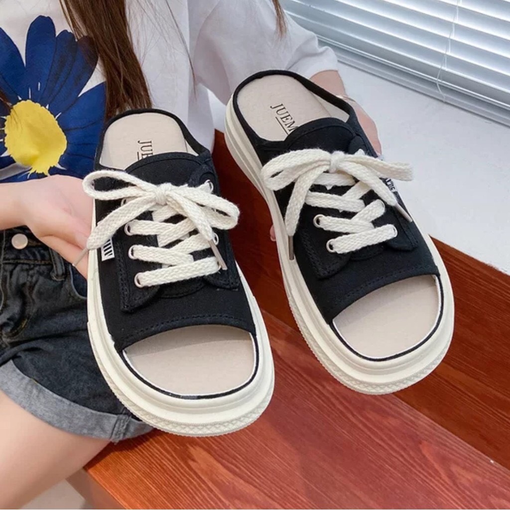 giày thể thao cột dây hở mũi