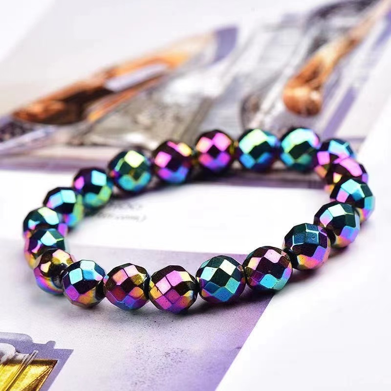 Colourful terahertz diamond face Bracelet cut terahertz magnetic hand string selected