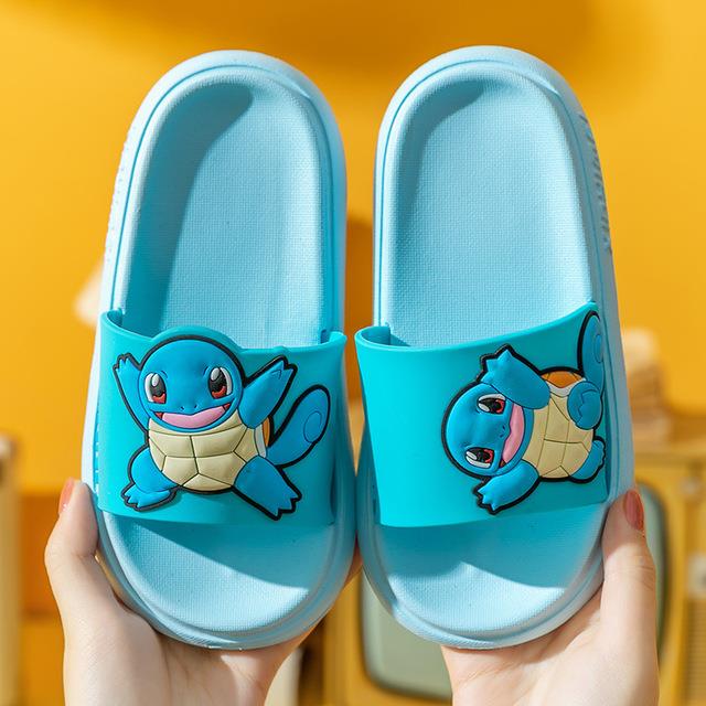 Pokemon Jigglypuff Charmander Squirtle Pikachu Summer Children Bathroom Non Slip Slipper Cartoon Kids Household Shoes Slippers