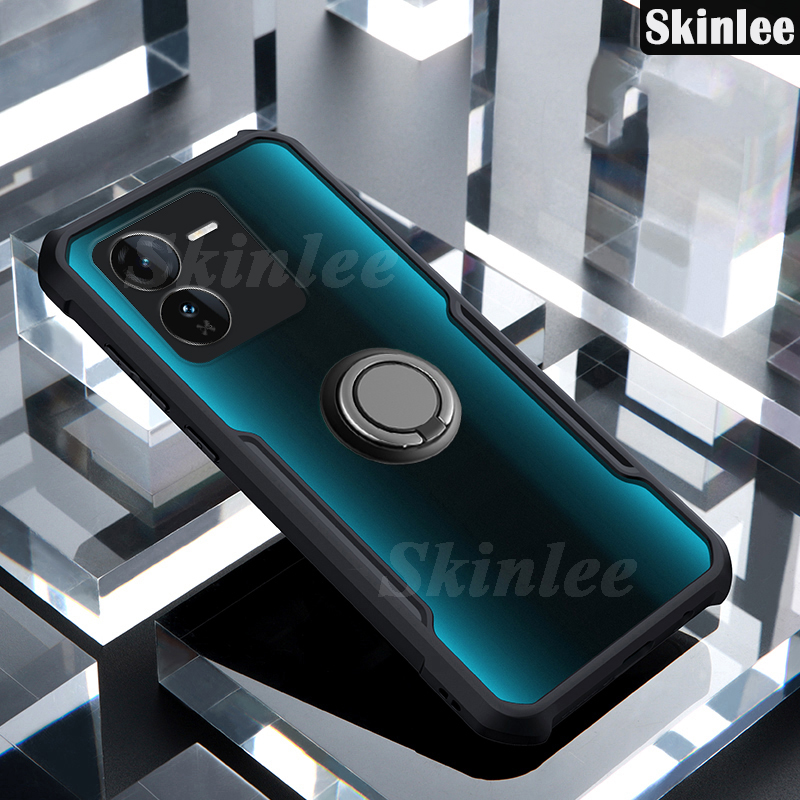 Phone case For Vivo IQOO Z9X Back cover Hard Phone Case Clear Transparent Shockproof Car Navigation Holder Ring For iqoo Z9X Cover cases.