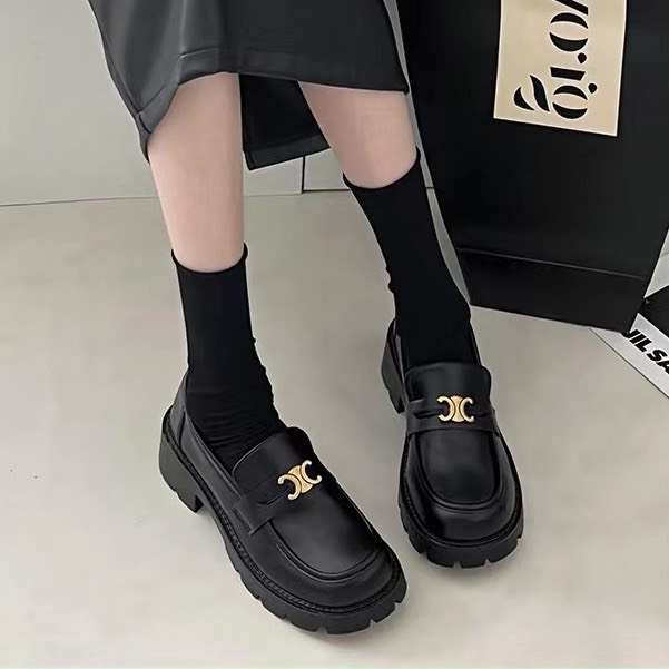 Giày da nữ đế độn 5cm phong cách nhật bản 2023 rẻ vô địch