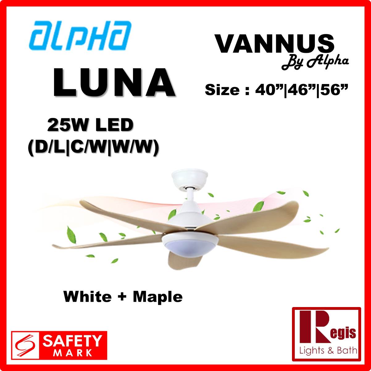 Yes Install Alpha Vannus Luna DC Motor 5 Blade Ceiling Fan 25W LED
