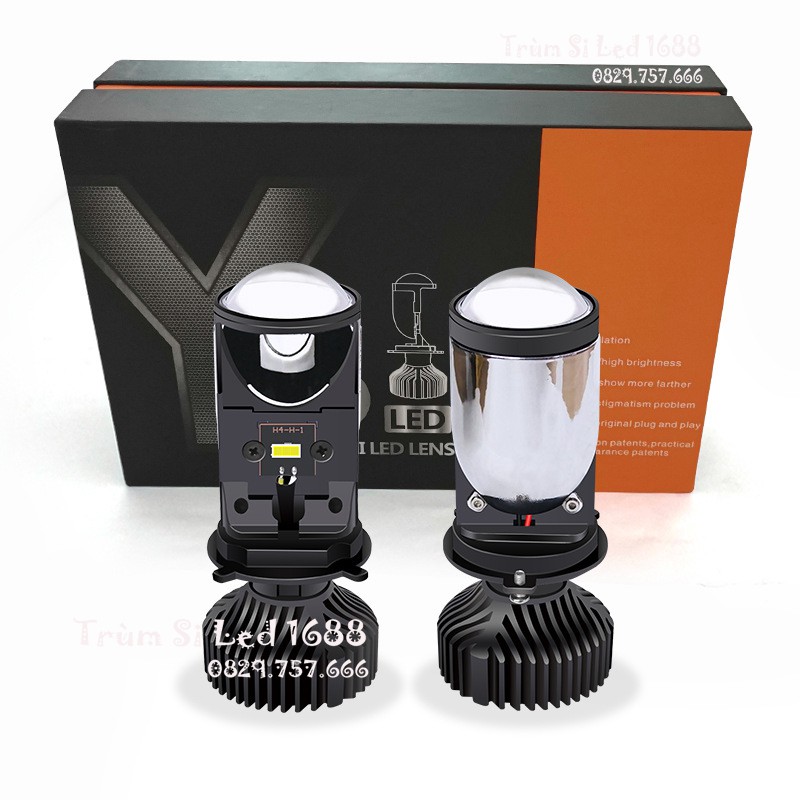 đèn led bi cầu mini Y6S chân H4-1 bóng chống chói