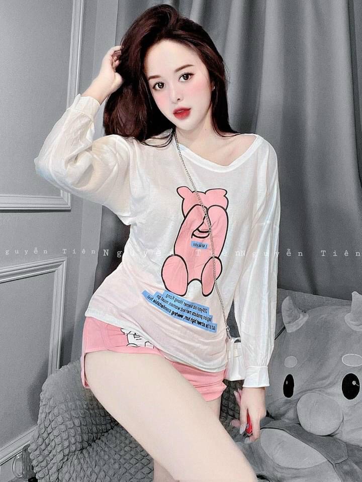 Sét bộ thun tay dài quần đùi cực xinh.
