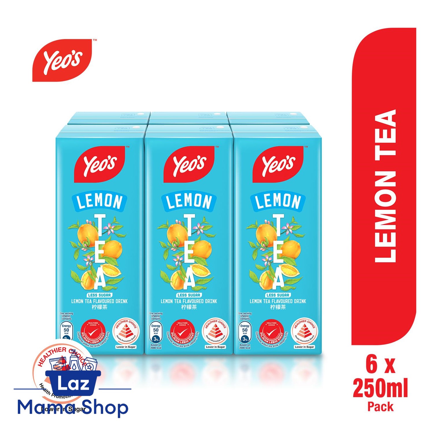 Yeos Lemon Tea Packet Drink 250ml (Pack of 6) (Laz Mama Shop) Yeo