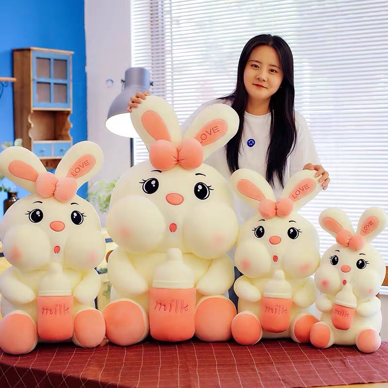 GẤU BÔNG THỎ ÔM BÌNH SỮA 4 SIZE