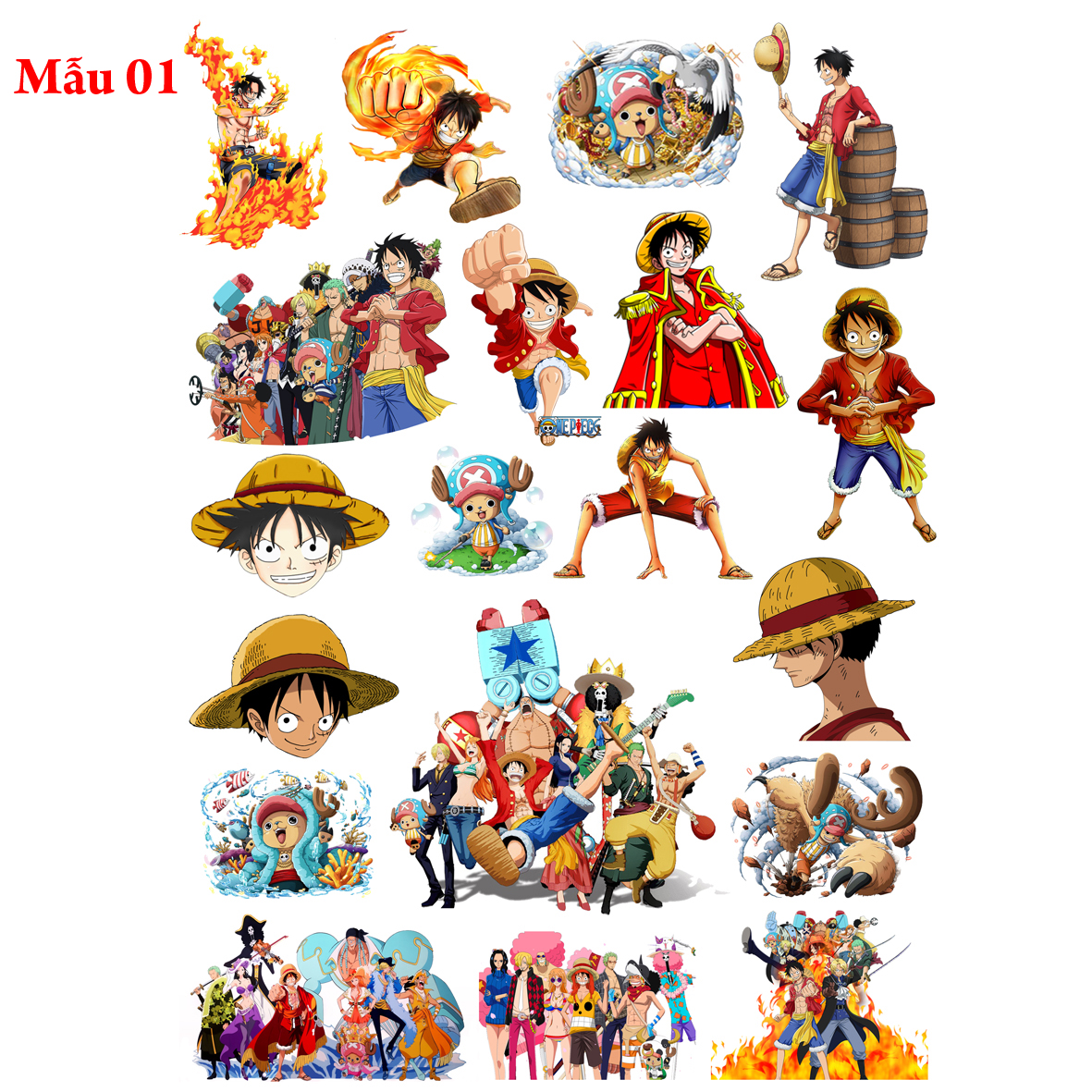 Sticker/ Hình dán anime One Piece (mẫu như shop đăng)