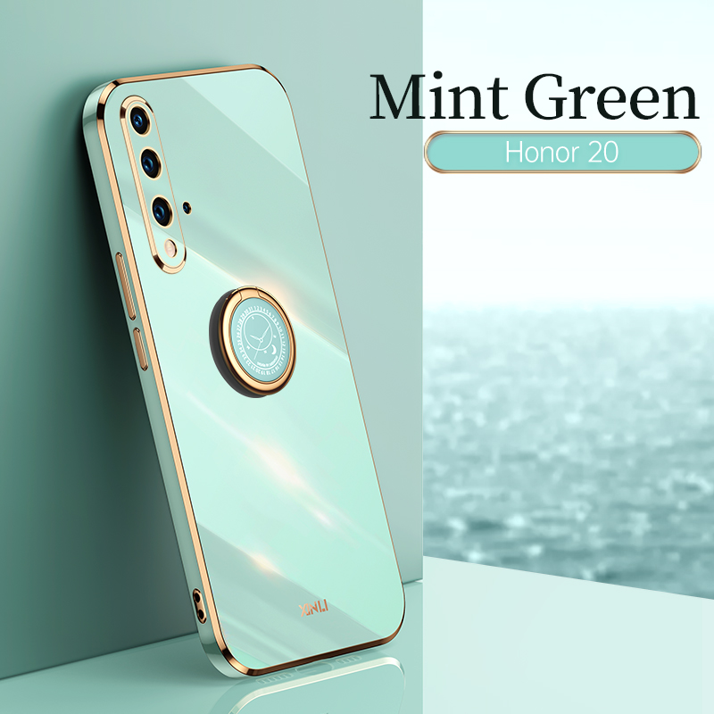 COD Plating Silicone Phone FOR Huawei Nova 5T Case Huawei Nova5T Deluxe Fall Protection with Metal Ring Holder