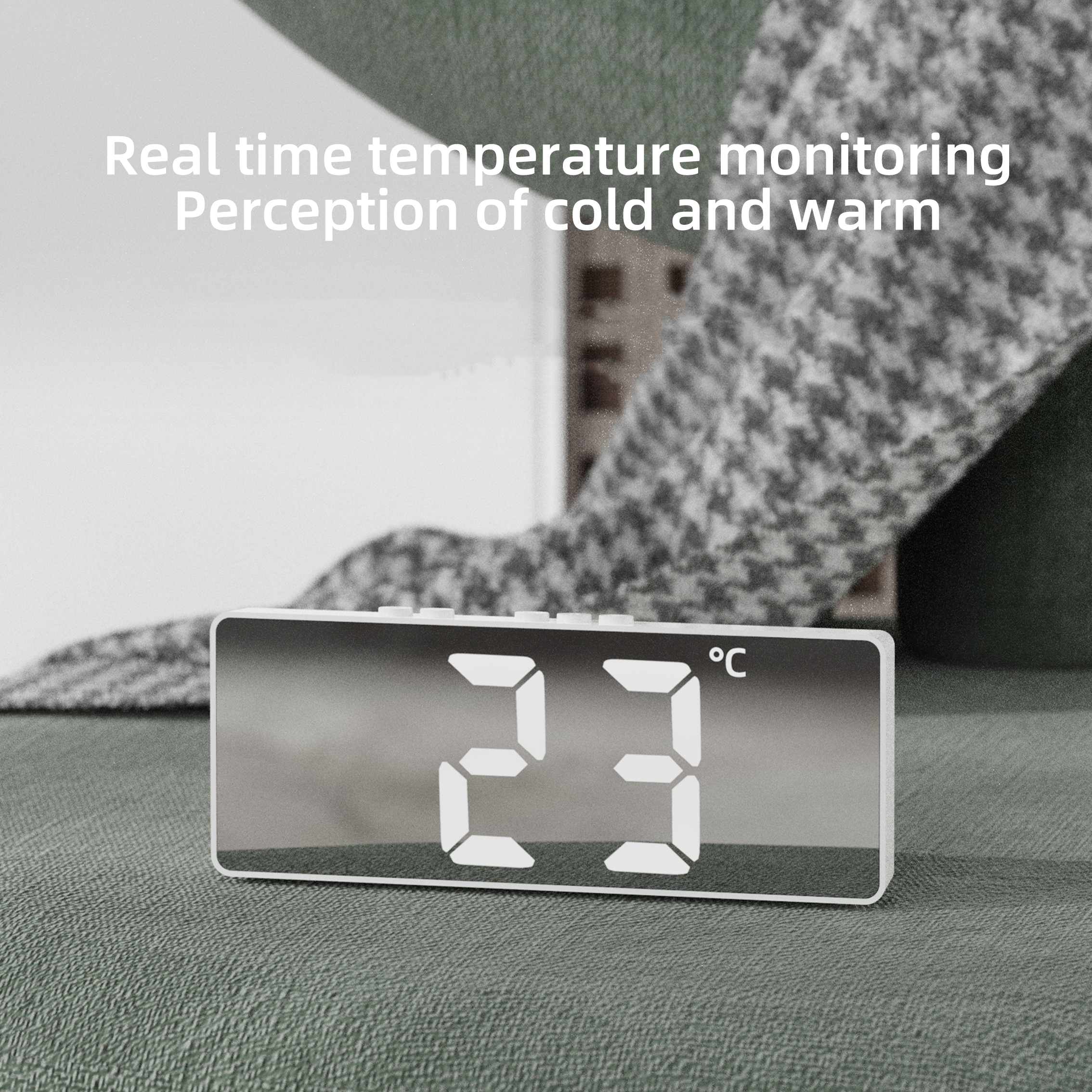 Alarm clock Simple LED electronic clock Student plug-in dual-purpose small alarm clock Digital clock voice controlled temperature clock