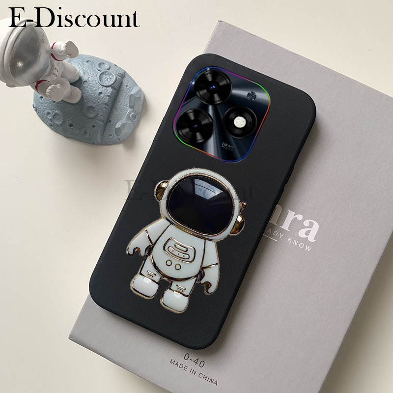 New Phone case itel A70 A60 A60S A50 Back cover Astronaut Bracket Smooth Soft Silicone Anti Collision Back cover itel A70 A60 A60S A50 case.