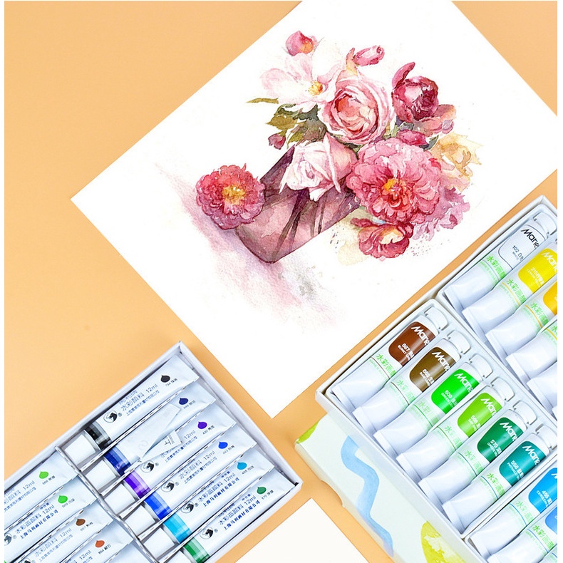 Màu nước Maries dạng tuýp 12ml (set 12/18/24/36 màu) Water color